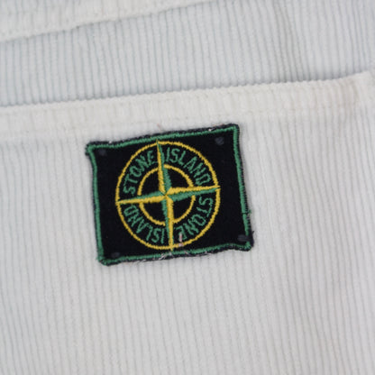 Circa 80s Stone Island White Thick Corduroy Trousers (W27" X L25.5")