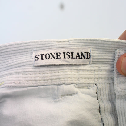 Circa 80s Stone Island White Thick Corduroy Trousers (W27" X L25.5")