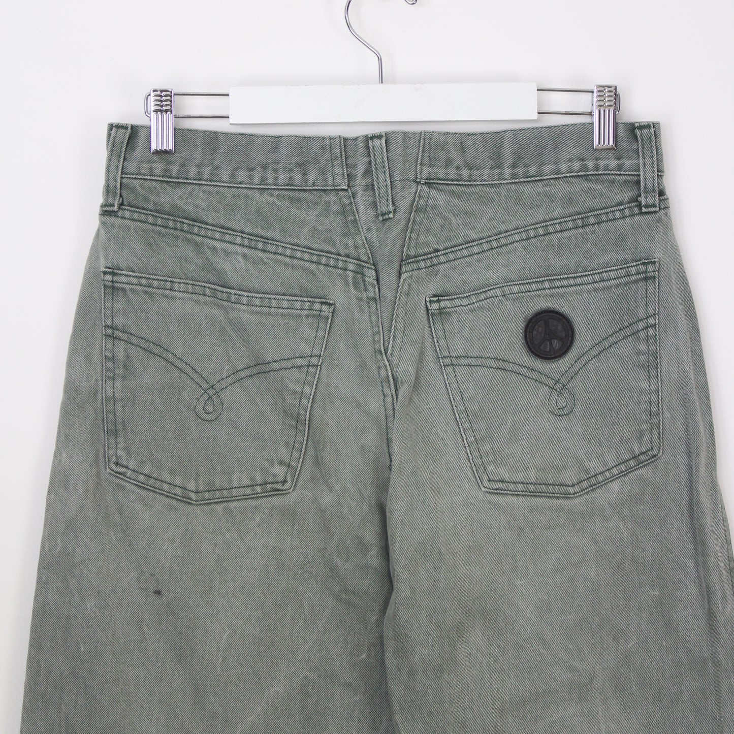 90s Moschino Green Denim Jeans (W32" X L29")