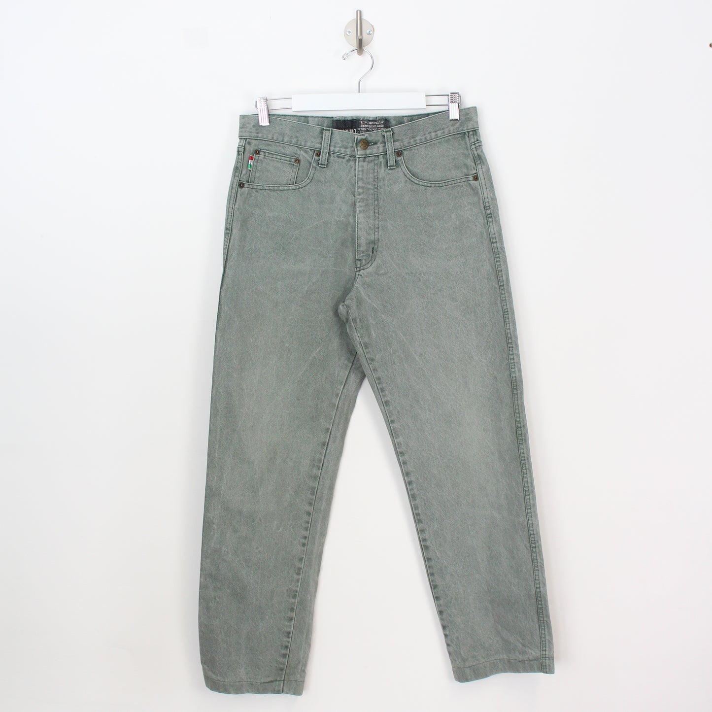 90s Moschino Green Denim Jeans (W32" X L29")