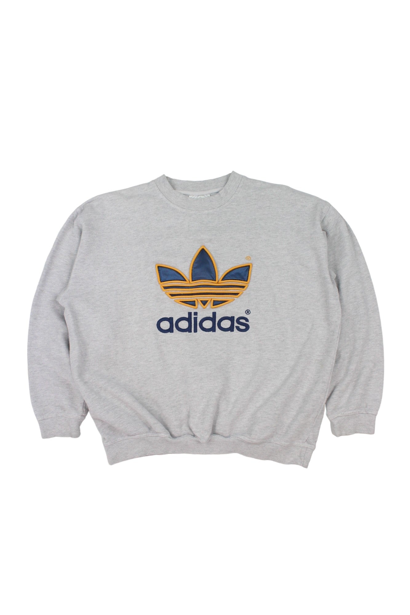 90s Adidas Grey Embroidered Sweatshirt (XS)
