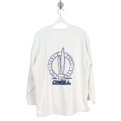 90s O'Neill White Ribbed sweatshirt (M)