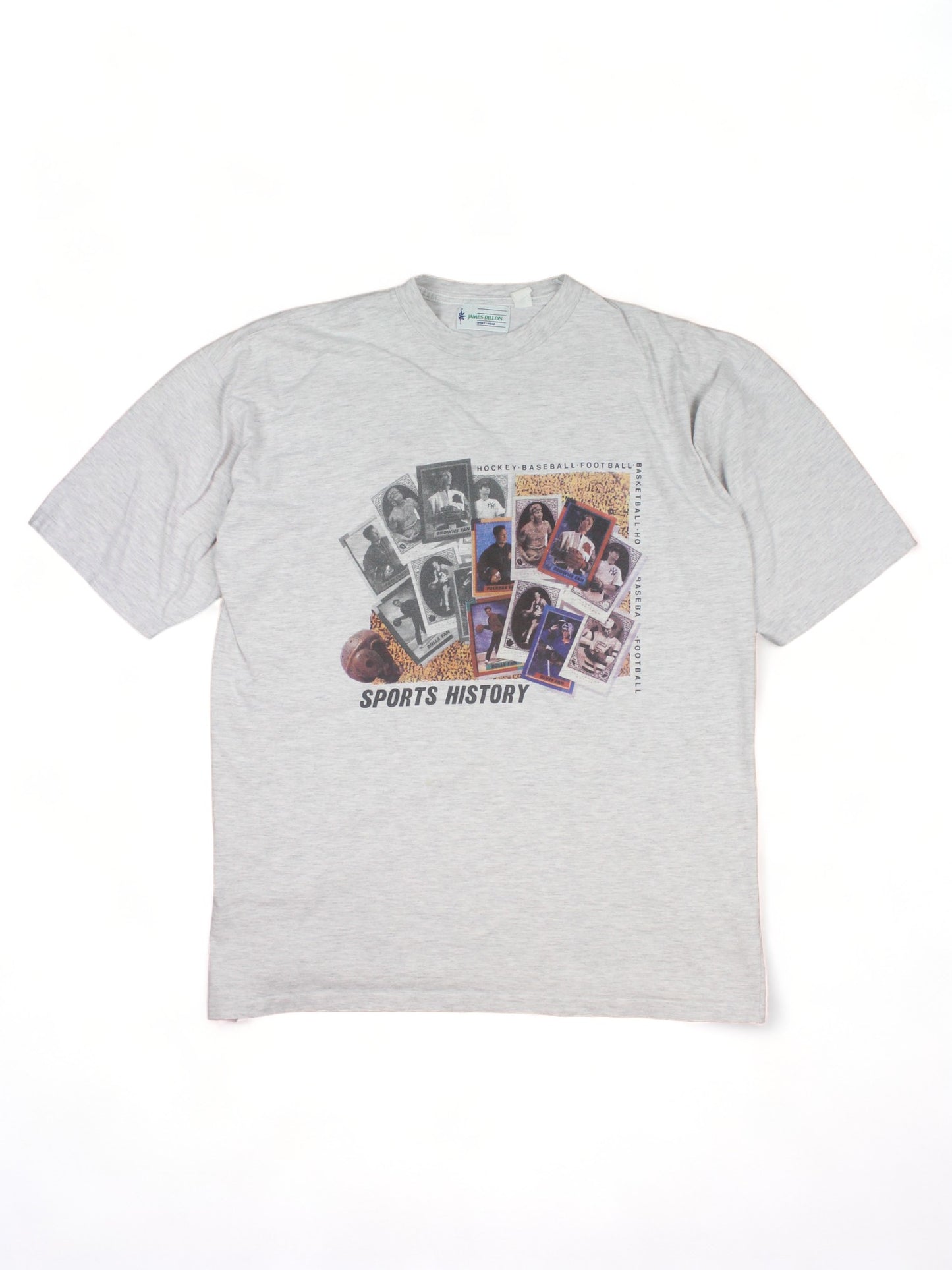 90s James Dillion Sports History Grey T-Shirt (XL)