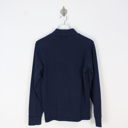 00s Nike Navy Embroidered Turtle Neck Top (XS)