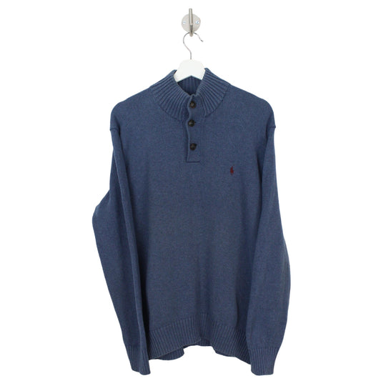 Polo Ralph Lauren Blue 1/4 Button Jumper (L)