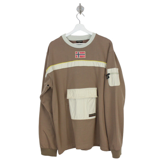 00s Napapijri Brown Thin Sweatshirt (XL)