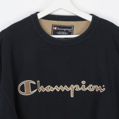 00s Champion Black Embroidered Sweatshirt (XL)