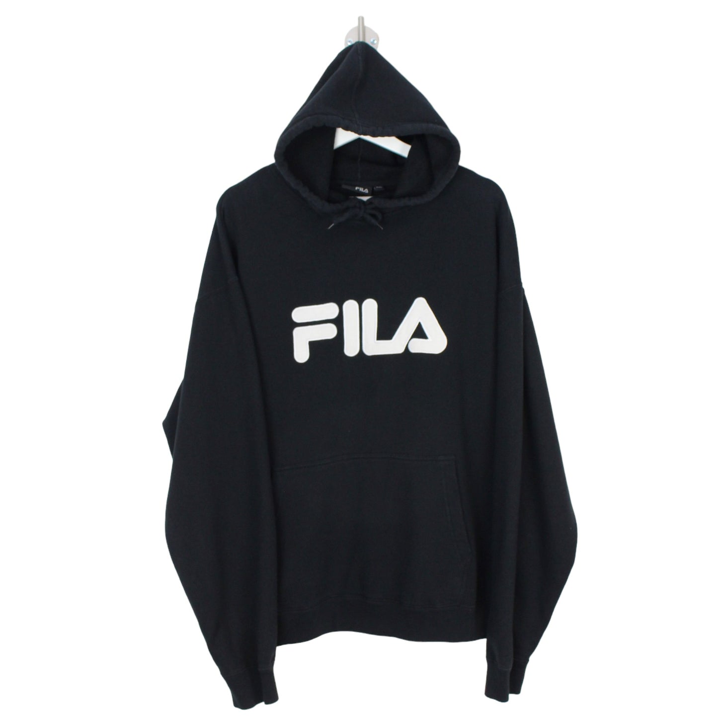 00s Fila Black Embroidered Hoodie (XL)