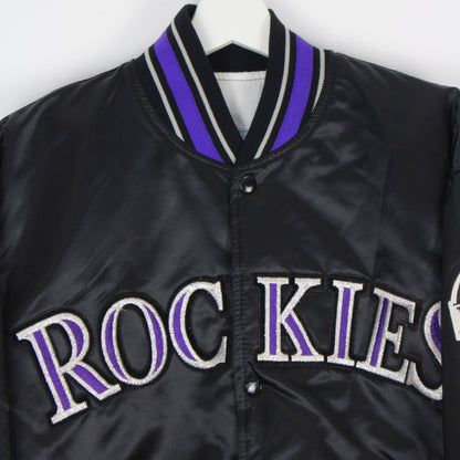 90s Colorado Rockies Starter Black Varsity Jacket (L)