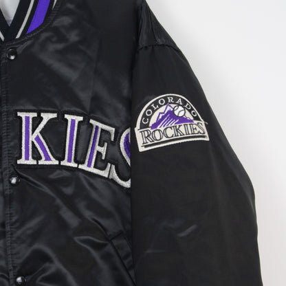 90s Colorado Rockies Starter Black Varsity Jacket (L)