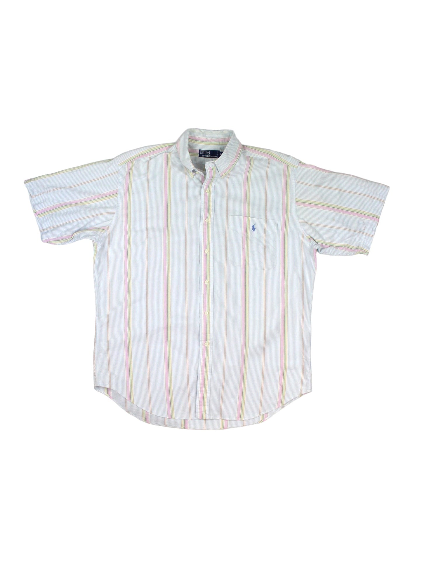 90s Polo Ralph Lauren Pastel Striped Shirt (XL)