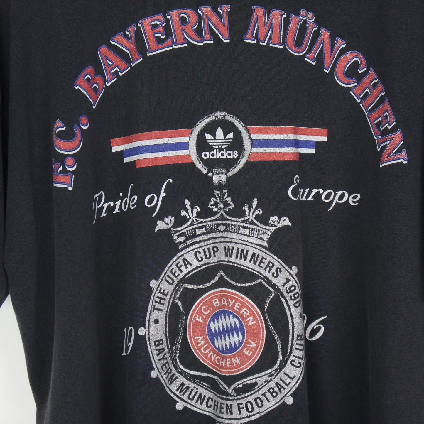 90s Bayern Munich Adidas Black T-Shirt (L)