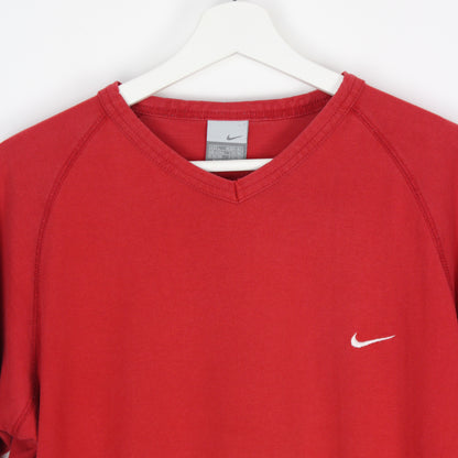 00s Nike Red Embroidered t-Shirt (S)