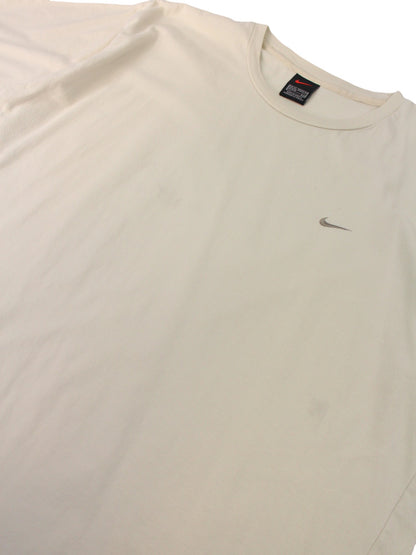 90s Nike Cream Embroidered T-Shirt (XL)