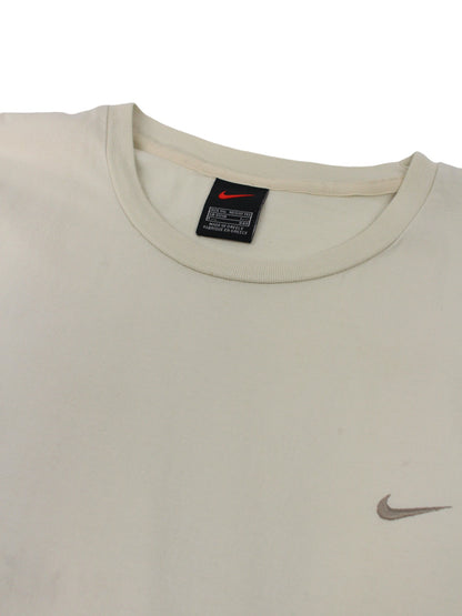 90s Nike Cream Embroidered T-Shirt (XL)