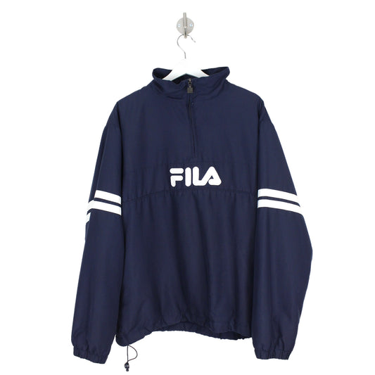 00s fila Navy Fleece Lined Pullover Jacket (L)