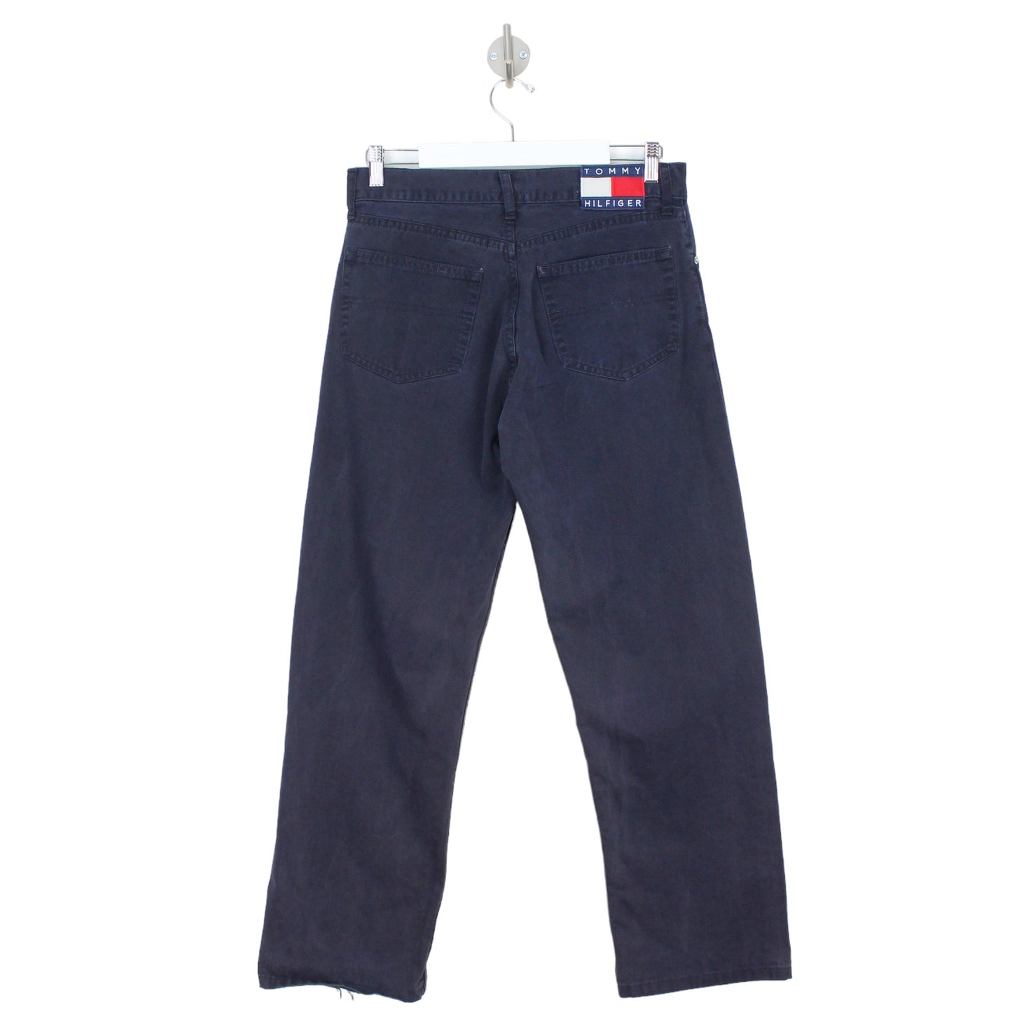 00s Tommy Hilfiger Navy Straight Trousers (W32" X L30")