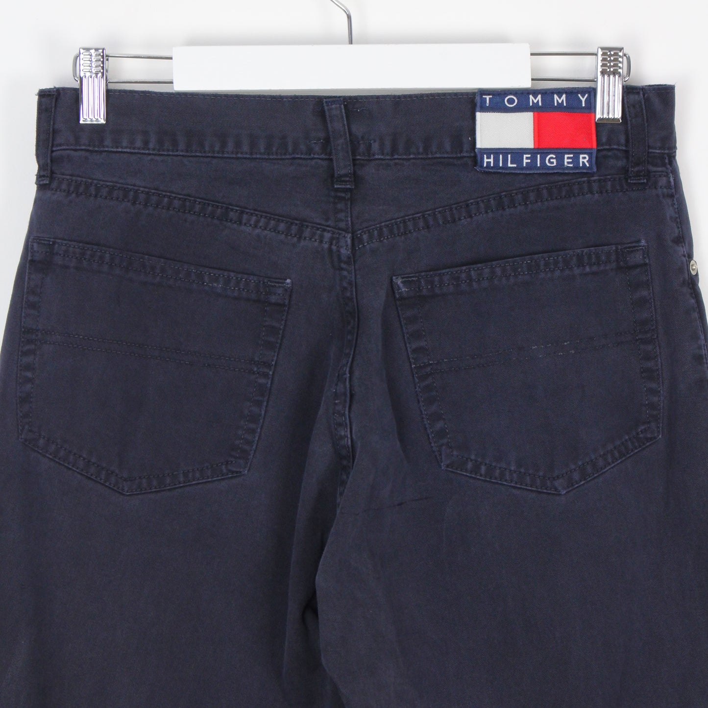 00s Tommy Hilfiger Navy Straight Trousers (W32" X L30")