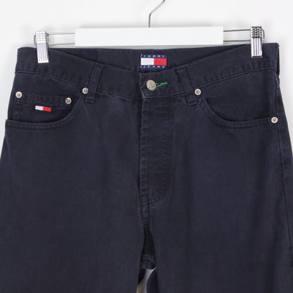 00s Tommy Hilfiger Navy Straight Trousers (W32" X L30")