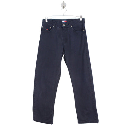 00s Tommy Hilfiger Navy Straight Trousers (W32" X L30")