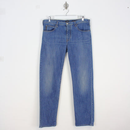 Armani Jeans Blue Straight Denim Jeans (W36" X L34")