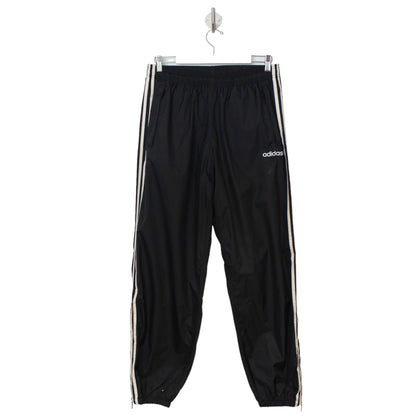 90s Adidas Black Shell Tracksuit Bottoms (L)