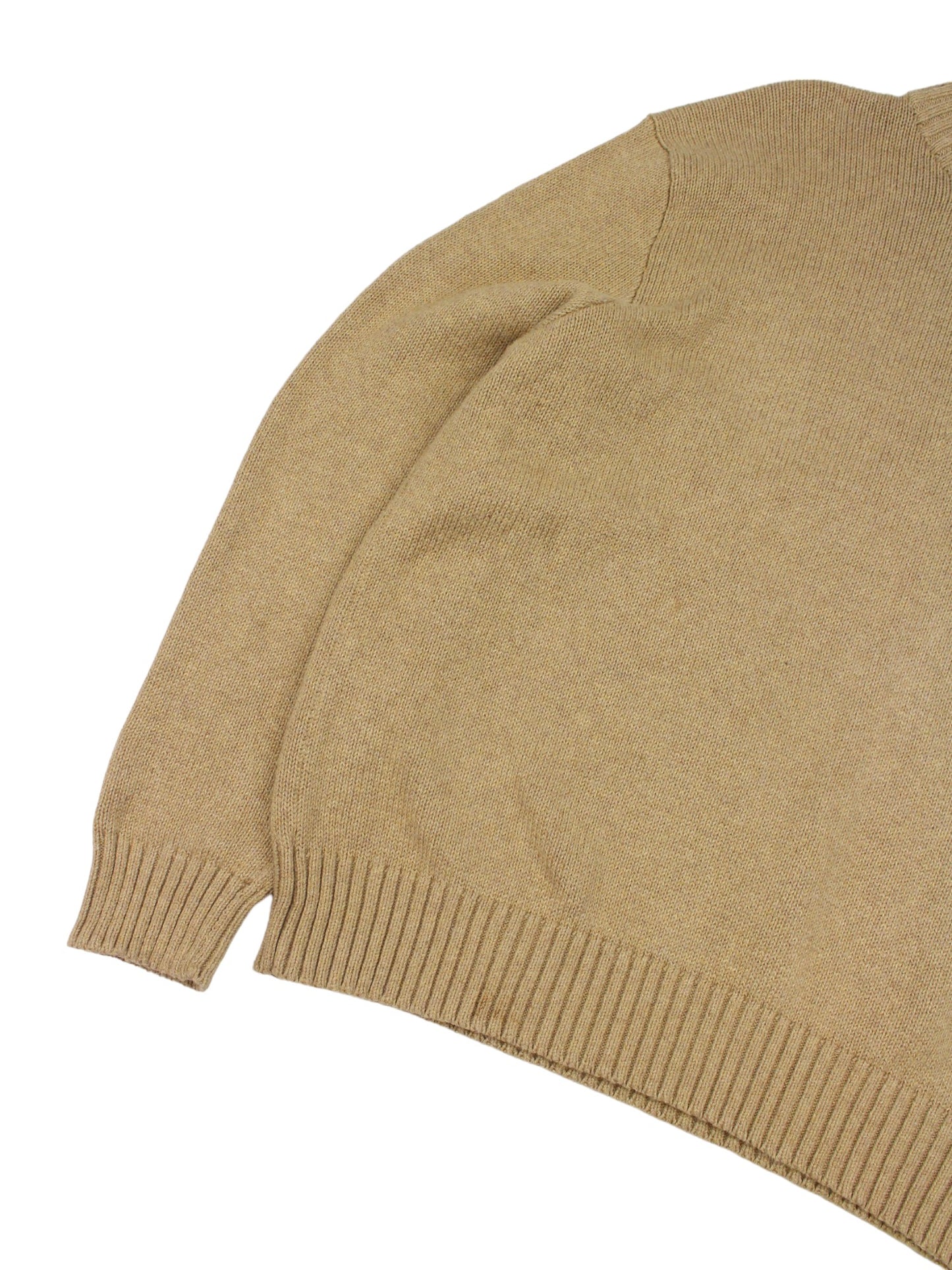 Polo Ralph Lauren Brown Heavy Knitted 1/4 Zip Jumper (XL)