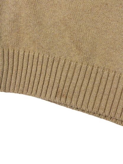 Polo Ralph Lauren Brown Heavy Knitted 1/4 Zip Jumper (XL)