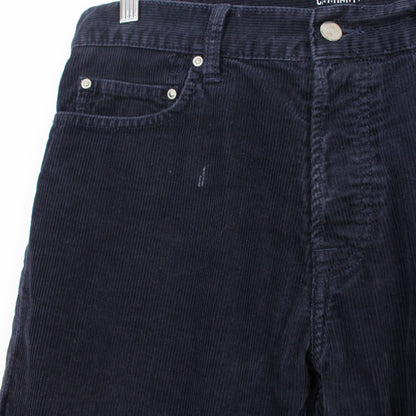 Carhartt  WIP Navy Thick Corduroy Straight Trousers (W31" X L27")