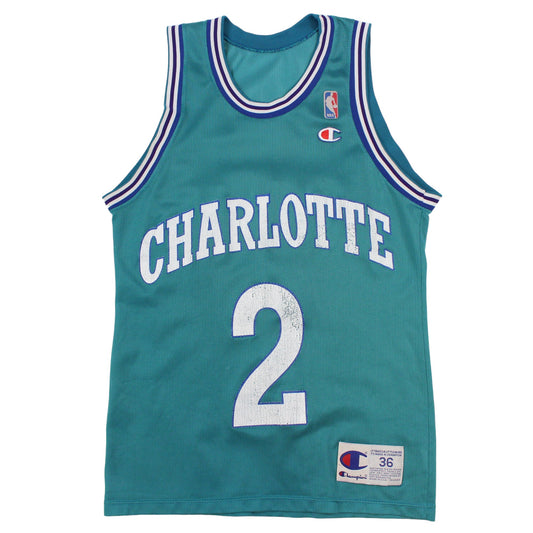 1992-95 Charlotte Hornets Champion #2 L Johnson Jersey (XS)