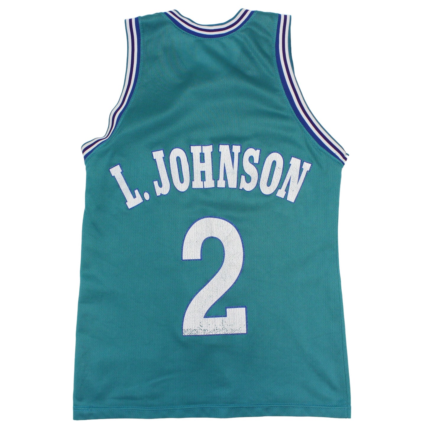 1992-95 Charlotte Hornets Champion #2 L Johnson Jersey (XS)