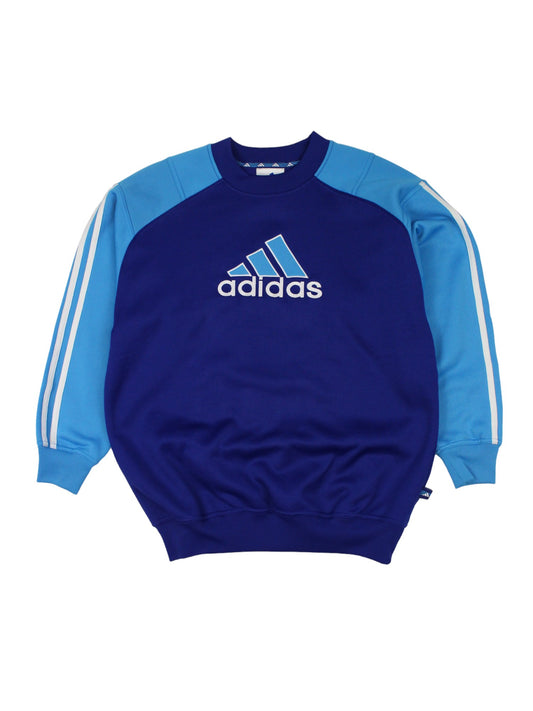 90s Adidas Blue Embroidered Sweatshirt (S)