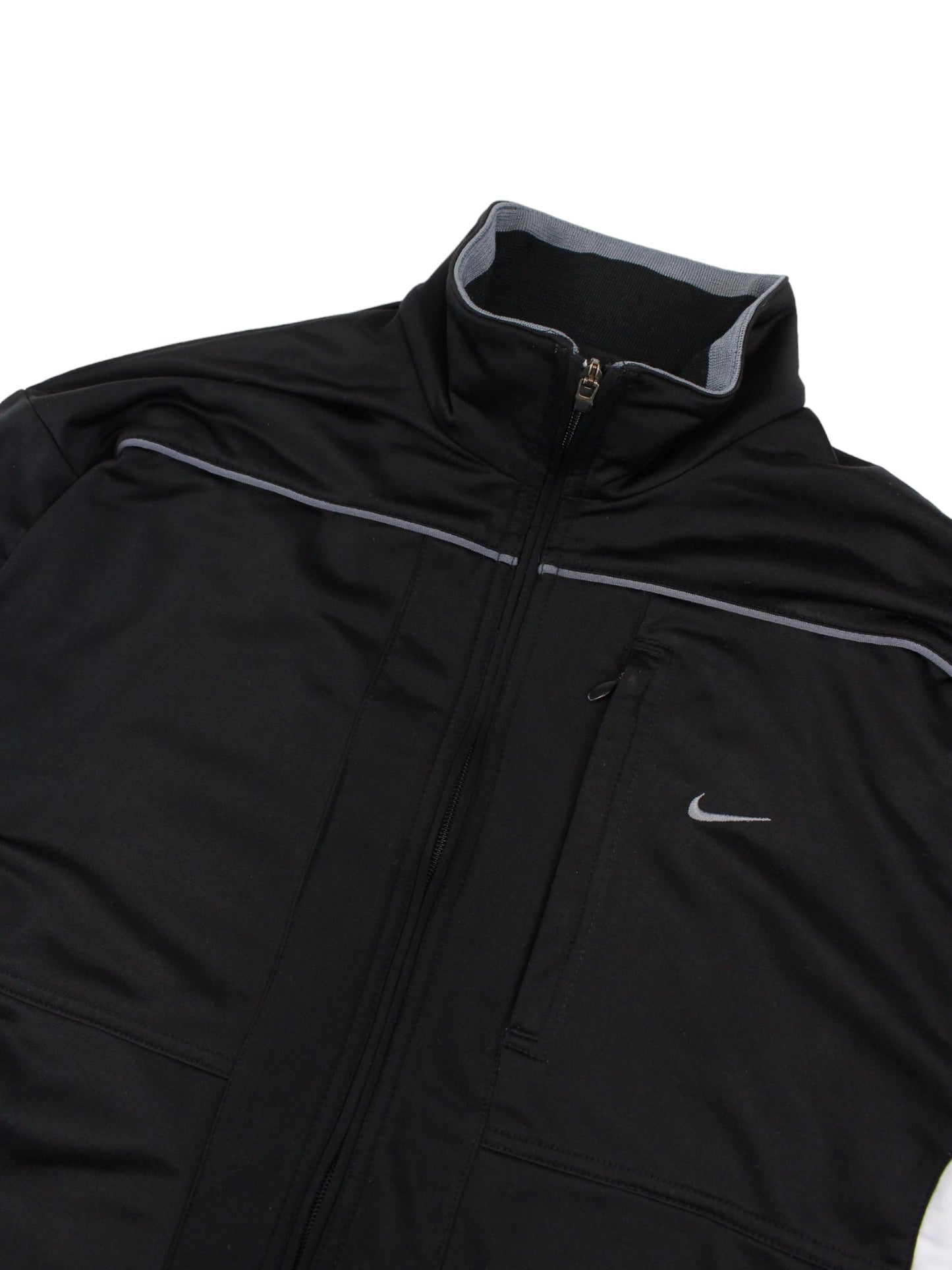 90s Nike Black Embroidered Track Jacket (M)