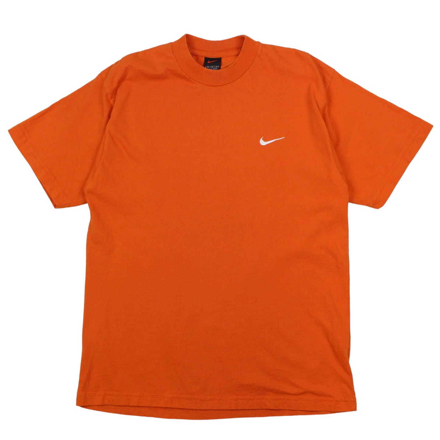 90s Nike Orange Heavyweight Embroidered T-Shirt (M)