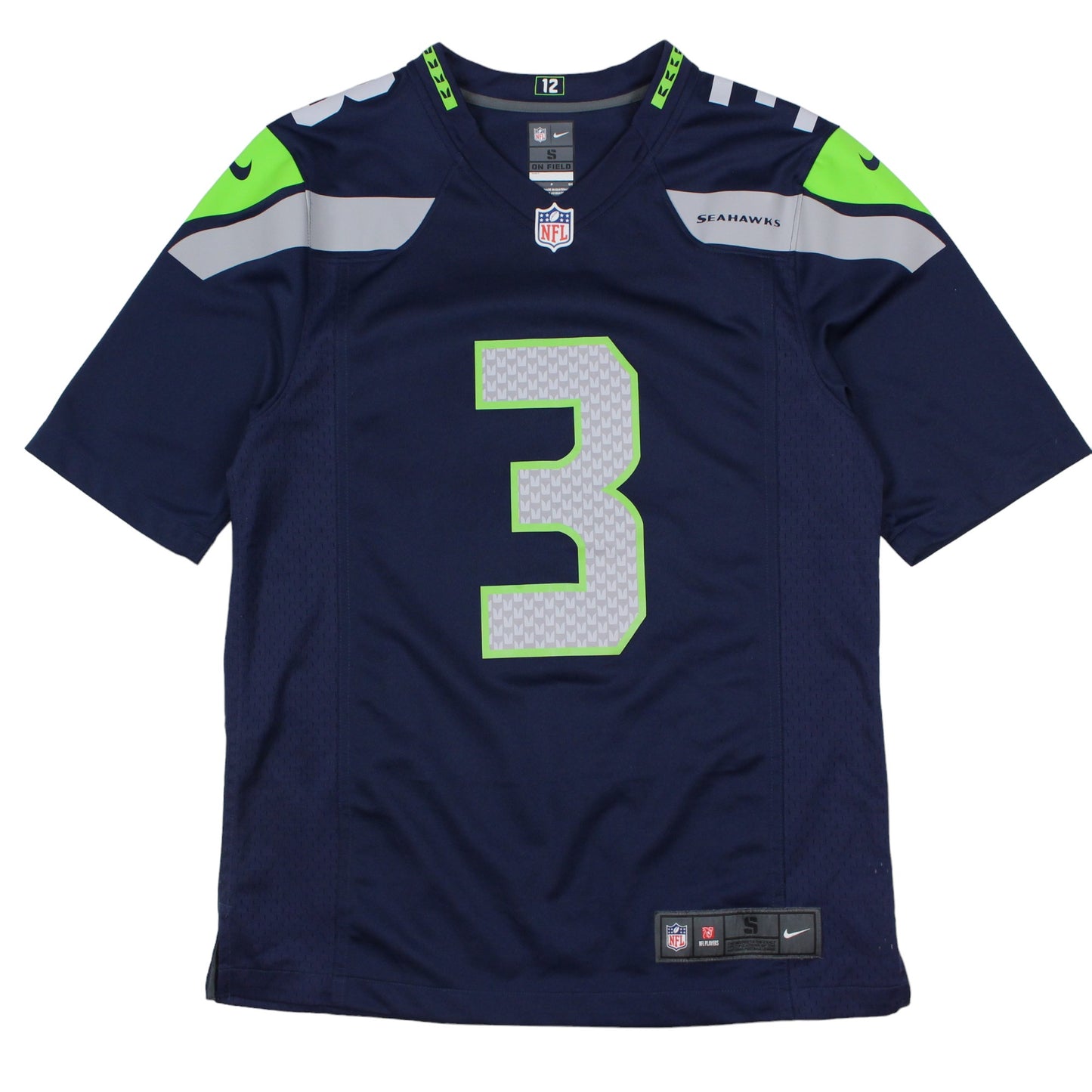 Seattle Seahawks Nike #3 Wilson Navy Jersey (M)