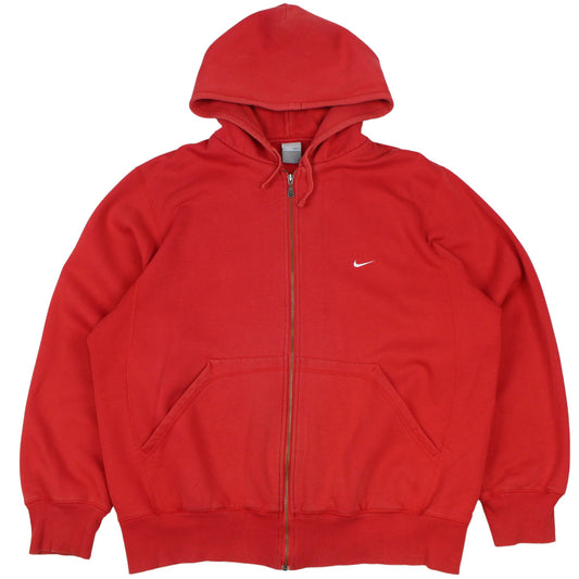 00s Nike Red Full Zip Hoodie (XXL)