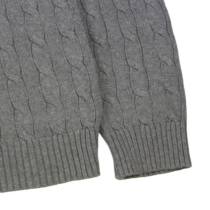 Polo Ralph Lauren Grey Heavy Cable Knit Jumper (L)