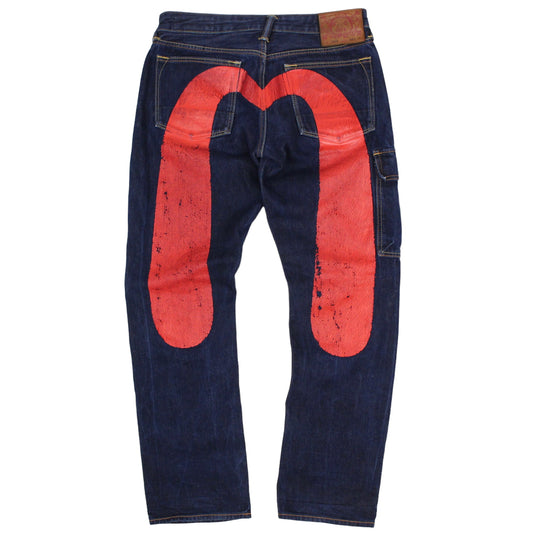 Evisu Daicock Dark Denim Straight Jeans (W32" X L30")