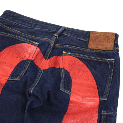 Evisu Daicock Dark Denim Straight Jeans (W32" X L30")