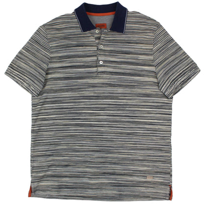 Missoni Navy/Grey Striped Polo top (M)