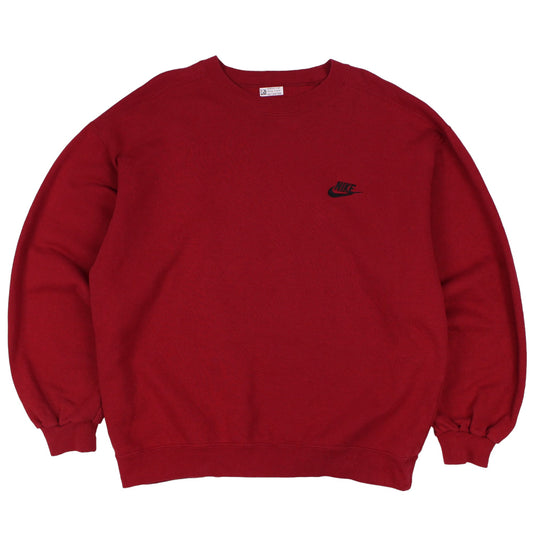90s Nike Red Embroidered Sweatshirt (L)