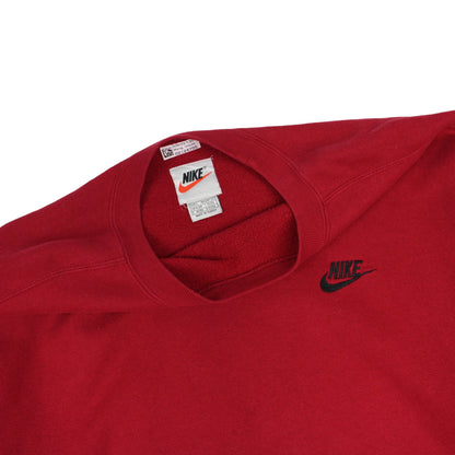 90s Nike Red Embroidered Sweatshirt (L)