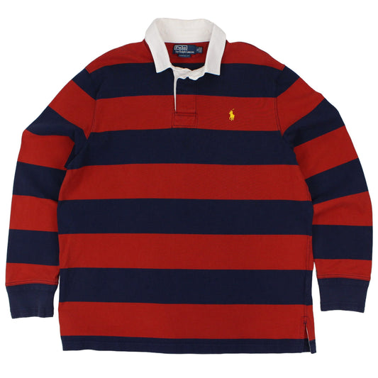 Polo Ralph Lauren Navy/Red Heavy Rugby Shirt (XL)