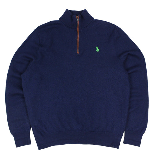 Polo Golf Navy Knitted 1/4 Zip Jumper (S)