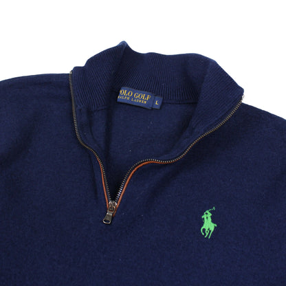 Polo Golf Navy Knitted 1/4 Zip Jumper (S)