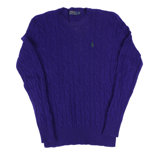 Polo Ralph Lauren Purple Cable Knit Jumper (XS)