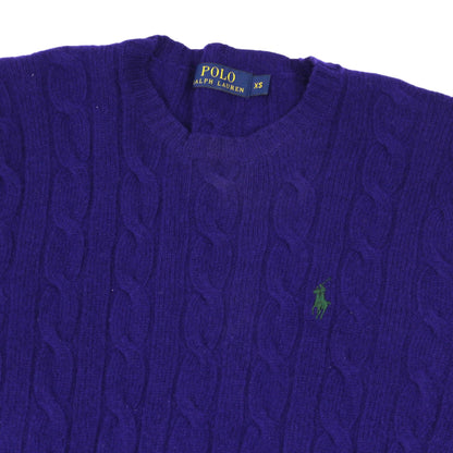 Polo Ralph Lauren Purple Cable Knit Jumper (XS)