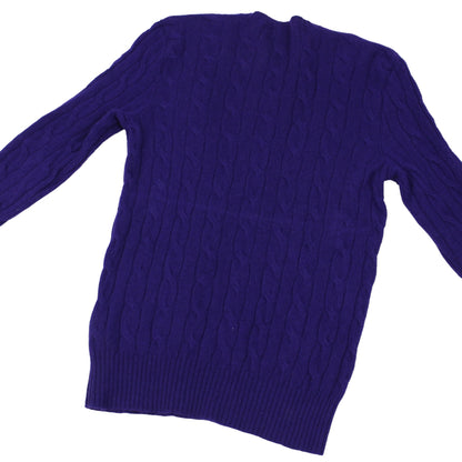 Polo Ralph Lauren Purple Cable Knit Jumper (XS)