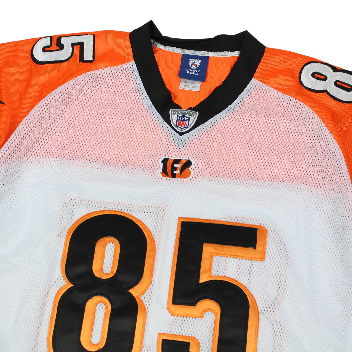 00s Cincinnati Bengal Reebok White #85  Ochocino Jersey (XL)