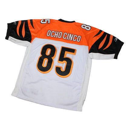 00s Cincinnati Bengal Reebok White #85  Ochocino Jersey (XL)